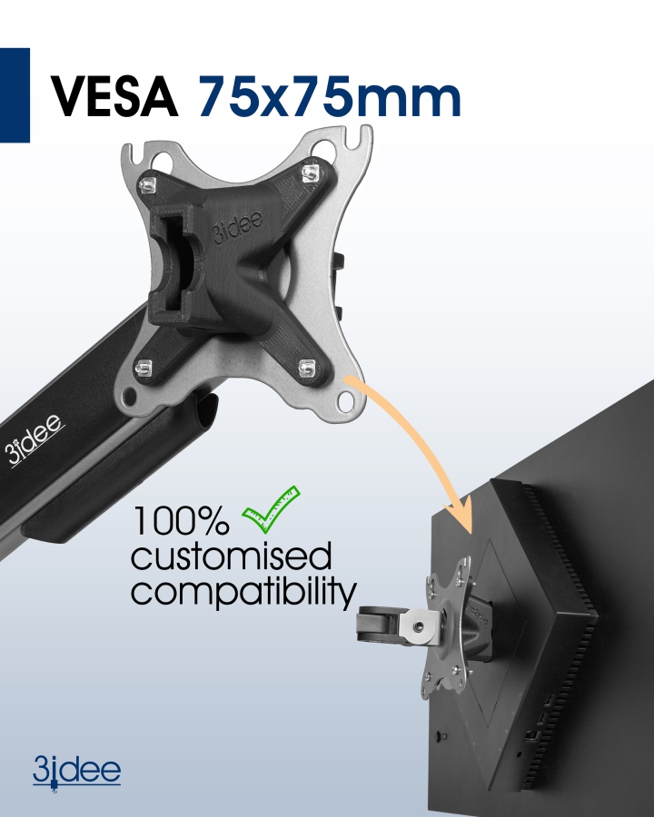 Adaptador VESA compatible con el monitor HP Omen Gaming (25i) - 75x75mm