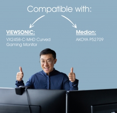 Adaptador VESA compatible con monitor Viewsonic (VX2458) + Medion (AKOYA P52709) - 75x75mm