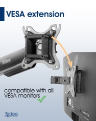 Juego de adaptadores VESA universales de 50x50 a 75x75 mm y de 75x75 a 100x100 mm - para ampliar el patrón de orificios VESA